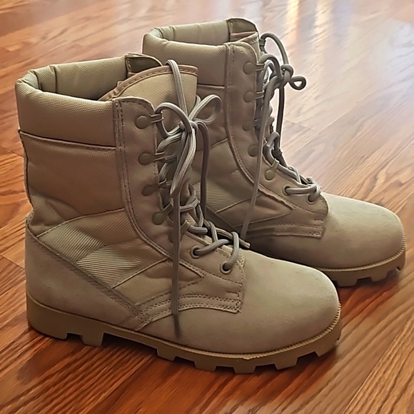 Suede & Canvas Jungle Style Boots - Picture 1 of 8